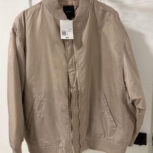 Forever 21 Beige oversized Bomber Jacket